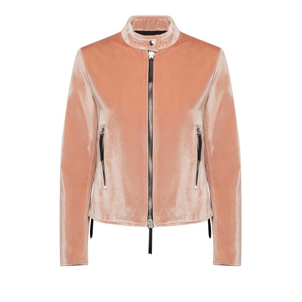 Giuseppe Zanotti Ofelia Jacket Pink Velvet Luxury Designer 100% Authentic Size S